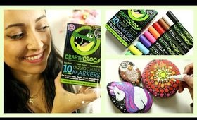 Let's Try Crafty Croc Markers on STONES!!! | DebbyReview