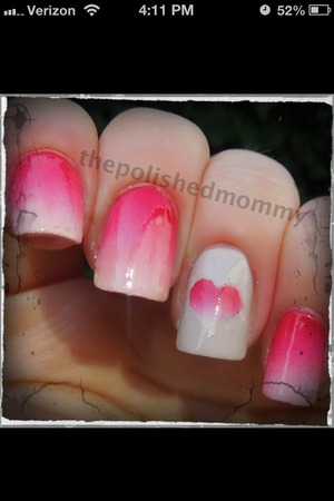 Pink ombre with heart