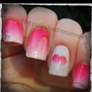 Pink Ombre Nails with Heart