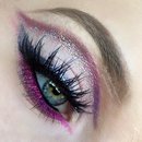 Glittery Purple and Electric Pink Abstract Glitter Cut Crease