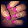 pink glitter nails:)