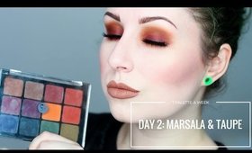 VISEART DARK MATTES - DAY 2: MARSALA AND TAUPE | 1 PALETTE FOR A WEEK