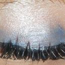 smokey blue with false lashes