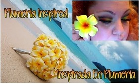 ♡Yellow Plumeria inspired cut crease- Inspirada en una Plumeria Amarilla♡