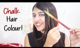 Hair Coloring With CHALK ___ | How to Color Hair at Home? |  SuperWowStyle Prachi