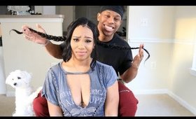 MY FIANCE DOES MY HAIR 😓 HILARIOUS COUPLES CHALLENGE