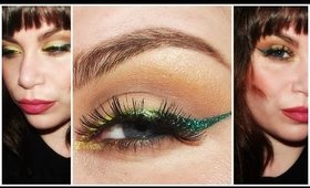 Christmas Green Glitter Ombré Liner and Nude Lips