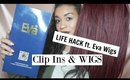 THIN HAIR EXTENSIONS HACK ft. Eva Wigs| Clip-in Extensions