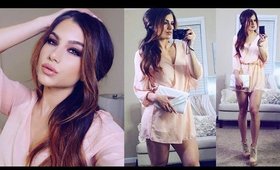 Get Ready With Me! VALENTINE'S DAY Dress Outfit Idea! + Romantic Makeup & Hair!