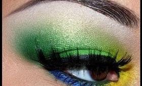 Bright Summer Eyes using Yellow, Green, and Blue!