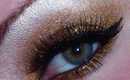 Glitter Gold eyes & Red Lips makeup tutorial