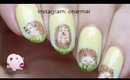 Adorable hedgehogs nail art tutorial