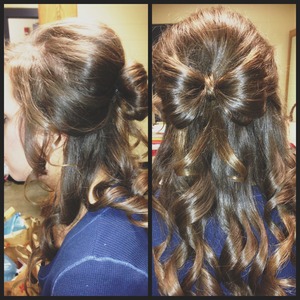 Homecoming bow updo done by Kari Wein! 💋
