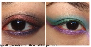 Looks created using Sleek MakeUP's Storm Palette (left) and the Original Palette (right)