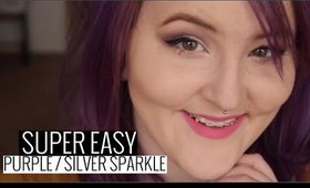 EASY PURPLE / SILVER SPARKLE TUTORIAL (PROM MAKEUP) | heysabrinafaith