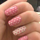 pink and white polka dot