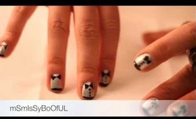 2012 Golden Globe inspired tuxedo nails tutorial (easy & quick)