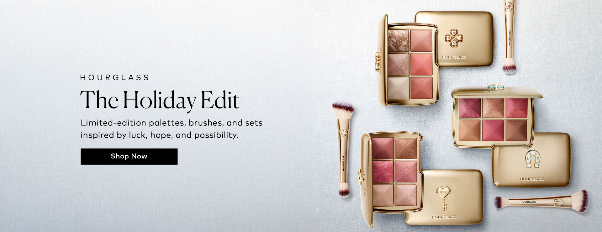 A limited-edition collection created in collaboration with Lauren Rubinski and inspired by symbols of luck, hope, and possibility. From collectible Ambient Lighting Edit Unlocked palettes to brushes and ready-to-gift sets, every piece is designed to bring a little more light to the season. Shop the new Hourglass Holiday Collection here at Beautylish.com