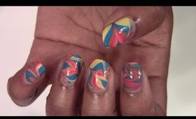 Water Marble Nail Art Summer 2013