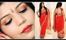 GRWM Indian Party Makeup And Saree Outfit