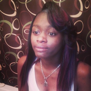 Burgundy Black blind sew in done by me