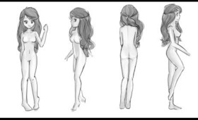 Drawing Tutorial ❤ How to draw Manga Female Body (4 Positions)