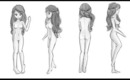 Drawing Tutorial ❤ How to draw Manga Female Body (4 Positions)
