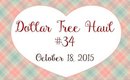 Dollar Tree Haul #34 | October 2015 | PrettyThingsRock