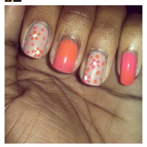 pink and orange ombre with daises :]