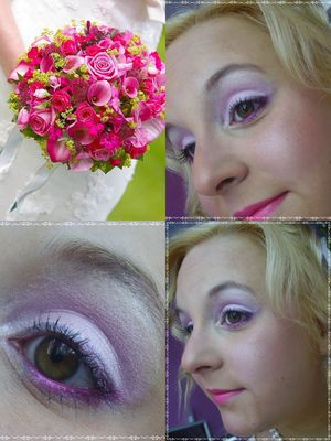 a crazy bride look with popping colors!