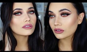 WARM SPARKLY SMOKEY EYE | Makeup Tutorial + False Lash Tips!