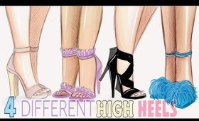 HOW TO DRAW - 4 DIFFERENT HIGH HEELS 👠