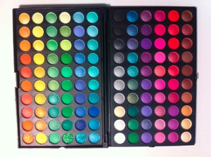 Professional Eye Shadow Palette with 120 different shades, ranging from mattes, shimmers, neutrals & bights. This is a highly pigmented palette with a buttery-like texture, making the colors very easy to apply, blend and buff.
http://www.120eyeshadowpalette.com