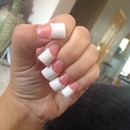 Pink and white nails 