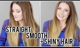 Straight, Smooth, + Shiny Hair Tutorial | Kendra Atkins