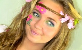 Hippie Hair & Makeup Tutorial in under 2 minutes!   I Naturesknockout.com