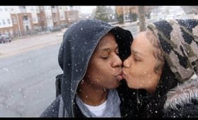 WE KISSED IN THE MIDDLE OF THE STREET UNDER THE SNOW! ❄️