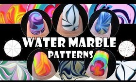 WATER MARBLE PATTERNS #1 | HOW TO BASICS | NAIL ART DESIGN TUTORIAL BEGINNER EASY SIMPLE