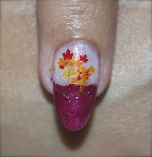 See the video Tutorial @ https://www.youtube.com/watch?v=ADu9L7nmZa4
For more pics visit http://www.gorgeousnailschannel.com/2014/10/fall-leaves-nail-art-using-water-decals.html

Follow me on :- 
YouTube : https://www.youtube.com/user/SuperGorgeousnails 
Blog : http://www.gorgeousnailschannel.com 
Facebook : https://www.facebook.com/SuperGorgeousNails 
Twitter : https://twitter.com/DemiNails123 
Pinterest: http://www.pinterest.com/deminails123/ 
