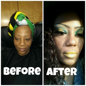 a before and after look I did on a face model 