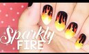 Sparkly Fire nail art
