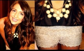 OOTN: Lace Shorts & Statement Necklace!
