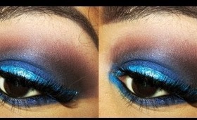 Smokey Blue With Aqua Liner Make Up Tutorial