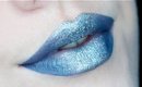 Super Simple Gray + Silver Glitter Ombre Lips