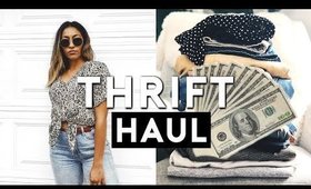 INSANE $100 THRIFT HAUL + TRY ON! WHAT I GOT FOR $100 THRIFTING (FALL 2018)