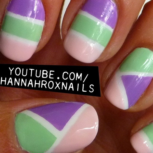 Spring Colorblock Nails Hannah L.'s (hannahroxit) Photo Beautylish