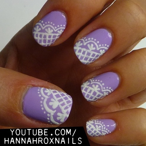 Lacey Lilac Nail Art | Hannah L.'s (hannahroxit) Photo | Beautylish