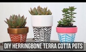 DIY HERRINGBONE TERRA COTTA POTS | cathydiep