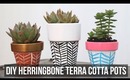 DIY HERRINGBONE TERRA COTTA POTS | cathydiep