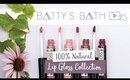 100% Natural Lip Gloss (that wears like liquid lipstick) Collection Swatches for Everyday Makeup